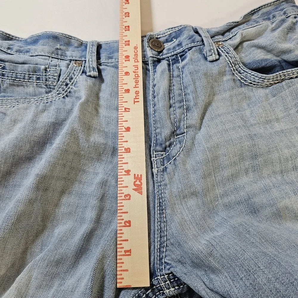 BKE By Buckle Seth Mens 34L 34x34 Light Wash Bootcut Blue Jeans Y2K 100% Cotton